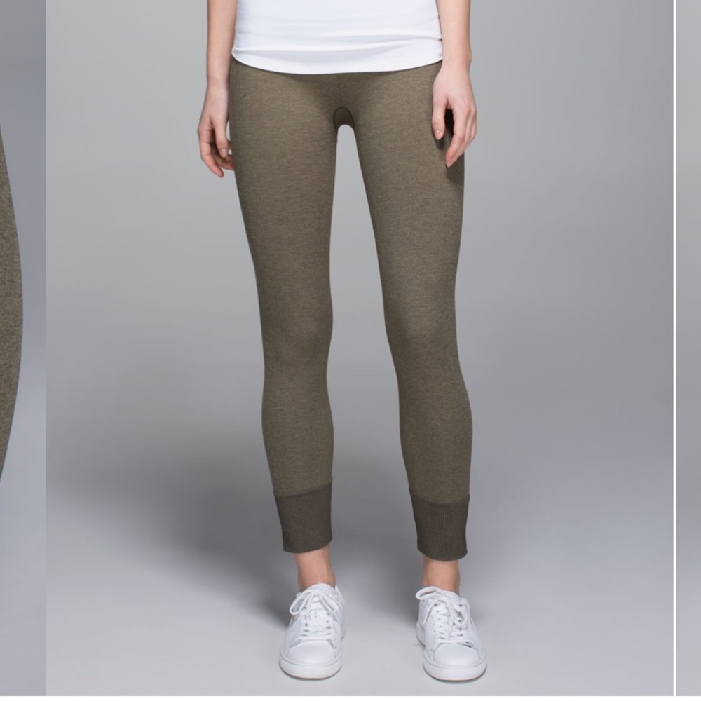 Lululemon Ebb To Street Pant Heathered Fatigue Green Seamless